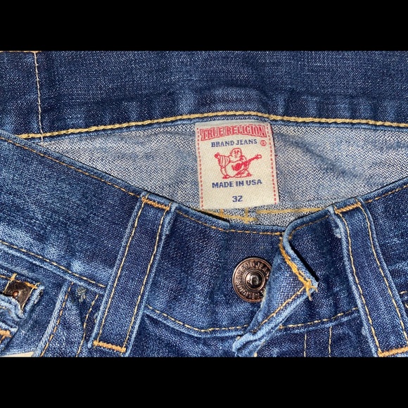 MENS TRUE RELIGION DEMIN RIPPED JEANS - Picture 3 of 3